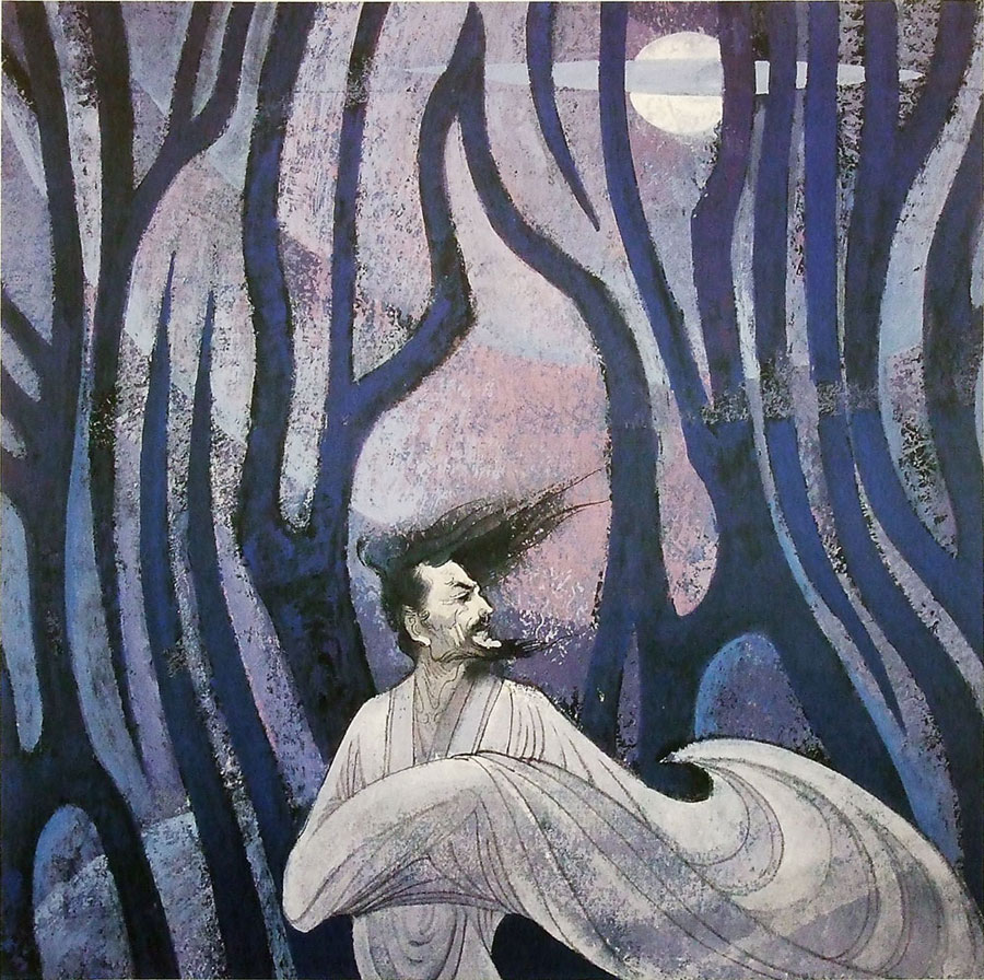 何山人物装饰画作品