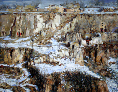 1、《瑞雪兆丰年》2010年油画 徐浩艇（146x113cm）